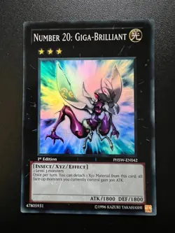 Number 20: Giga-Brilliant PHSW-EN042 Super Rare 1st Edition Near Mint Yugioh - Image 1