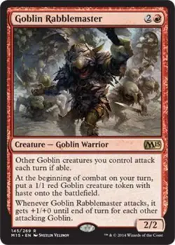 1 x Goblin Rabblemaster - Magic 2015 - Moderate Play - MTG - Image 1