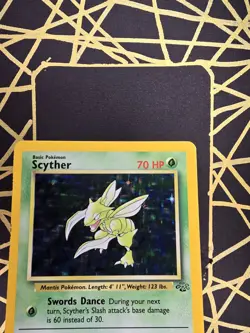 🔥 Scyther 10/64 🔥 Original Holo Rare Jungle Set Pokemon Card WOTC 1999 TCG - Image 4