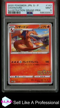 CHARIZARD ILLUSTRATION GRAND PRIX POKEMON JAPANESE S PROMO 2020 143 PSA 9 - Image 1