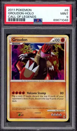 2011 Pokemon Call of Legends Groudon-Holo #6 PSA 9 MINT - Image 1