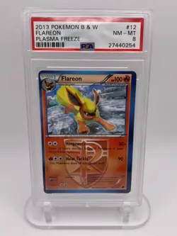 2013 Pokemon Black & White Plasma Freeze #12/116 Flareon PSA 8 - Image 1