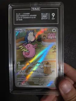 TAG 9 GEM MINT JAPANESE POKEMON 2024 Chansey 113/101 Mask of Change SV6 - Image 1