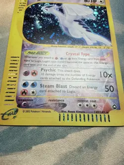 Lugia Crystal 149/147 Aquapolis Holo Ultra Secret Rare Pokemon TCG e-reader LP - Image 2