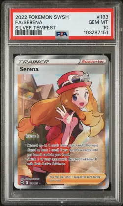 2022 POKEMON SWORD & SHIELD SILVER TEMPEST #193 FULL ART/SERENA PSA 10 - Image 1