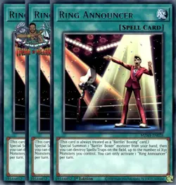 Yugioh! 3x Ring Announcer MZMI-EN026 Rare 1st Ed NM - Image 1