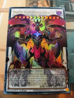 Roter Supernova-Drache BLGG-DE139 Ultra Rare Overframed Full DE NM Yugioh - Image 1