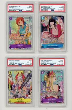 Illustration Box 2025 One Piece En Sequential Set PSA 10 O-Nami Boa Yamato Maria - Image 1