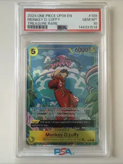 2024 ONE PIECE OP08-TWO LEGENDS TREASURE RARE #109 MONKEY D. LUFFY PSA 10 - Image 1