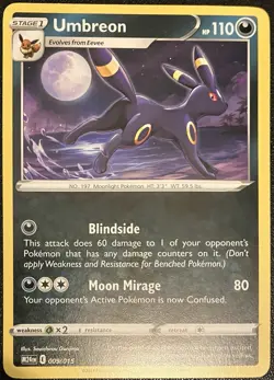 Pokemon TCG Card Umbreon 009/015 McDonalds Promo 2024 Non-Holo NM Pack Fresh - Image 1