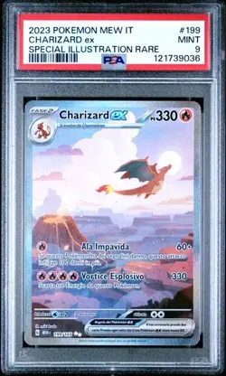 CARTA POKEMON CHARIZARD EX 199/165 MEW 151 PSA 9 GRADATA TCG CARD ITA - Image 2