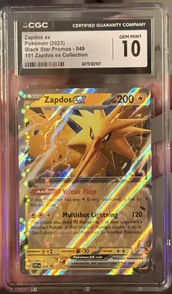 CGC Gem Mint 10 Zapdos ex 049 Black Star Promo Holo Pokemon Card - Image 2