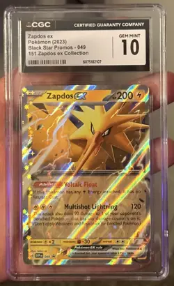 CGC Gem Mint 10 Zapdos ex 049 Black Star Promo Holo Pokemon Card - Image 5