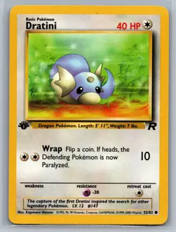 Dratini Team Rocket #53/82 Common 1st Edition Pokemon Card - Image 1