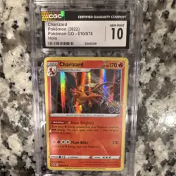 Pokemon Charizard 010/078 GO Holo Rare Gem Mint 10 CGC Graded Card - Image 1