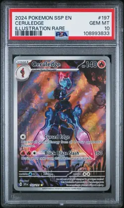 PSA 10 Pokemon Ceruledge 197/191 Sv08: Surging Sparks Illustration Rare - Image 1