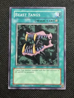 YuGiOh! - Beast Fangs LOB-041 Common Unlimited Edition Lightly Played Magic Card - Image 1