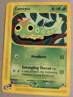 Pokemon TCG Caterpie 096/165 Expedition Base Set Regular, Lightly Played Cond - Image 1