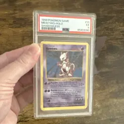 Pokemon Mewtwo 10/102 Base Set Shadowless Holo Rare English PSA 5 - Image 1