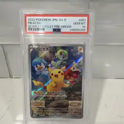 2022 POKEMON JAPANESE SV PROMO SCARLET & VIOLET PRE-ORDER #001 PIKACHU PSA 10 - Image 1
