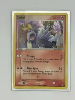2005 Entei - 1/17 - Pokemon Pop Series 2 Non-Holo Rare Card Promo - Image 5