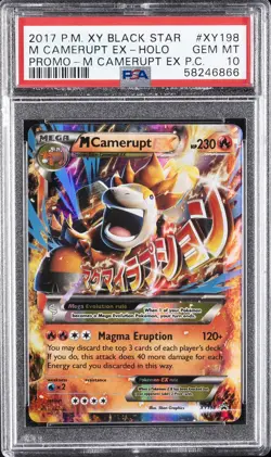 2017 POKEMON XY BLACK STAR PROMO MEGA CAMERUPT EX PREM COLL M CAMERUPT EX PSA 10 - Image 1