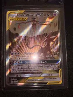 Espeon & Deoxys GX SM240 TAG TEAM Promo Holo 260 HP Pokemon TCG English - Image 4