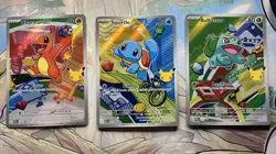 Pokemon First Partner Illustration Collection Series 1 Kanto Gen 1 Starters Set - Image 1