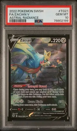 2022 POKEMON SWORD & SHIELD ASTRAL RADIANCE #TG21 FULL ART/ZACIAN V PSA 10 - Image 1