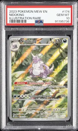 2023 POKEMON MEW EN-151 ILLUSTRATION RARE #174 NIDOKING PSA 10 - Image 1