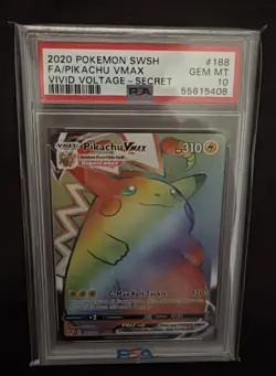 Pokemon 2020 Pikachu VMAX 188/185 Full Art SR Vivid Voltage GEM MINT PSA 10 - Image 2