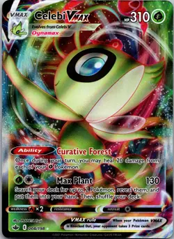 Celebi VMAX 008/198 Holo VMAX Rare Chilling Reign Pokemon Near Mint - Image 1