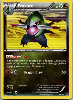 Fraxure 14/20 Holo Rare Dragon Vault Pokemon Near Mint - Image 1