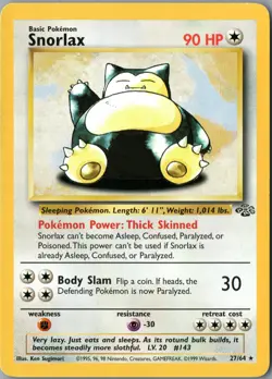 Snorlax (27) Rare Jungle 27/64 NM Unlimited - Pokemon - Image 1