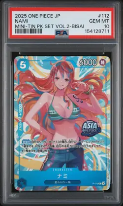 Nami PSA10 2025 One Piece Japanese Mini-Tin Pack Set Vol.2-Bisai #112 - Image 1