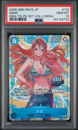 Nami PSA10 2025 One Piece Japanese Mini-Tin Pack Set Vol.2-Bisai #112 - Image 1