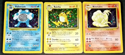 POKEMON BASE SET UNLIMITED HOLO LOT - NINETALES POLIWRATH AND RAICHU (LP/MP) - Image 1