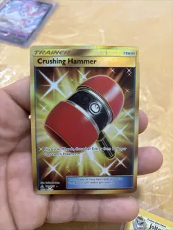 Crushing Hammer 166/156 Pokemon TCG Ultra Prism Holo Secret Gold Rare NM - Image 1