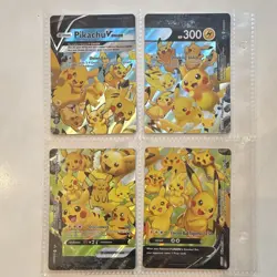 Pokemon TCG Pikachu V-UNION Crown Zenith 4-Card Holo Set SWSH139 EN - Image 1