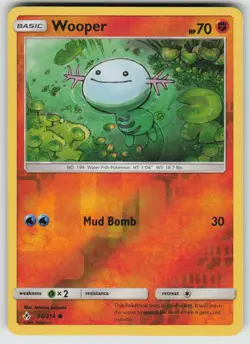 Wooper 96/214 Common Unbroken Bonds Pokemon Reverse Holo Lightly Played - Image 1