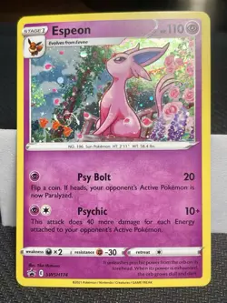 Espeon SWSH174 Holo HD GALAXY SWIRL Pokemon Fusion Strike Blister Promo - Image 1