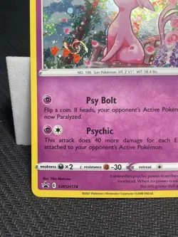 Espeon SWSH174 Holo HD GALAXY SWIRL Pokemon Fusion Strike Blister Promo - Image 2