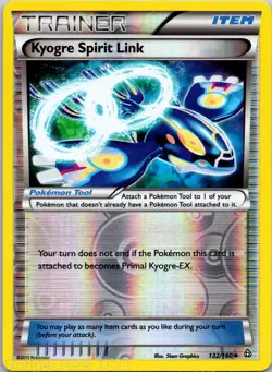 Kyogre Spirit Link 132/160 Uncommon Primal Clash Pokemon Reverse Holo NM - Image 1