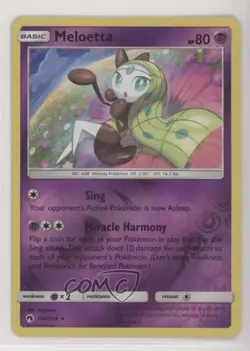 Meloetta Reverse Foil Pokemon Sun & Moon Lost Thunder #104 - Image 1