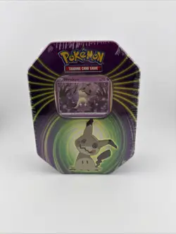 Pokemon TCG Mighty Mysterious Tin ( Mimikyu ) New Sealed 3 Packs 2021 820650809859 - Image 1