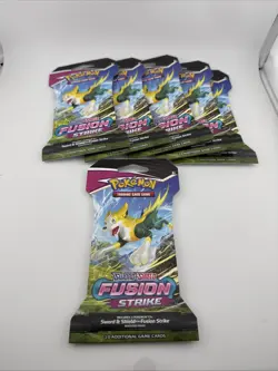 Pokemon 2021 SWSH Fusion Strike Factory Sealed Booster Pack [6 Packs] - Image 3