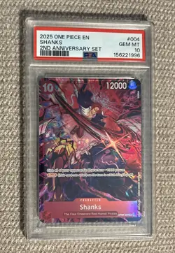 2025 ONE PIECE ENGLISH VERSION 2ND ANNIVERSARY SET #004 SHANKS PSA 10 - Image 1