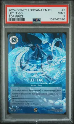 2024 DISNEY LORCANA EN C1-LORCANA CHALLENGE PROMO TOP PRIZE #2 LET IT GO PSA 9 - Image 1