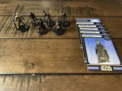 Star Wars Miniatures Clone Wars Neimoidian Warrior Lot of 6 W/ Cards - Gunray - Image 1