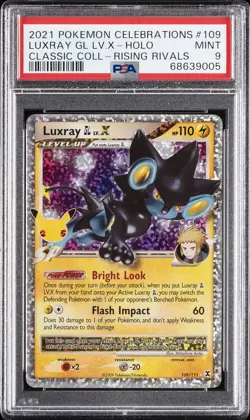 2021 POKEMON CELEBRATIONS CLASSIC COLLECTION #109 LUXRAY GL LV.X-HOLO PSA 9 - Image 1